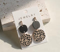 Drop earring - black and tan