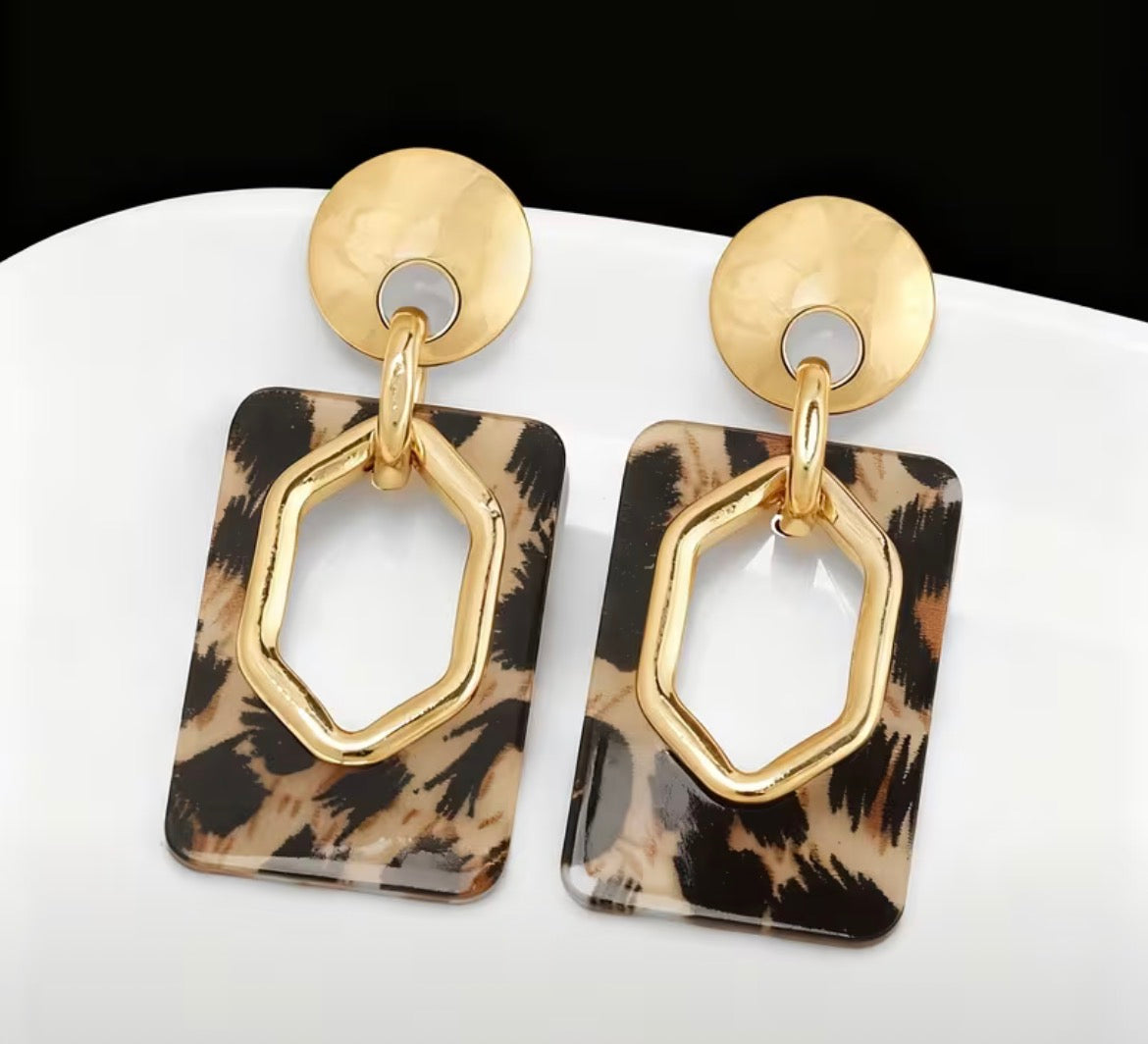 Rectangle drop earrings