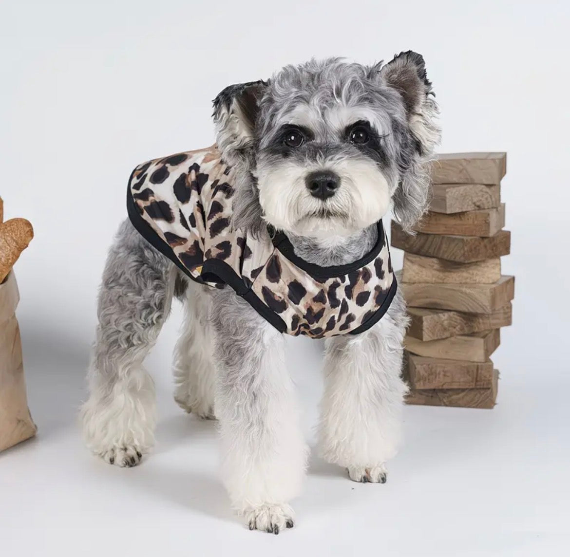 Dog leopard print vest
