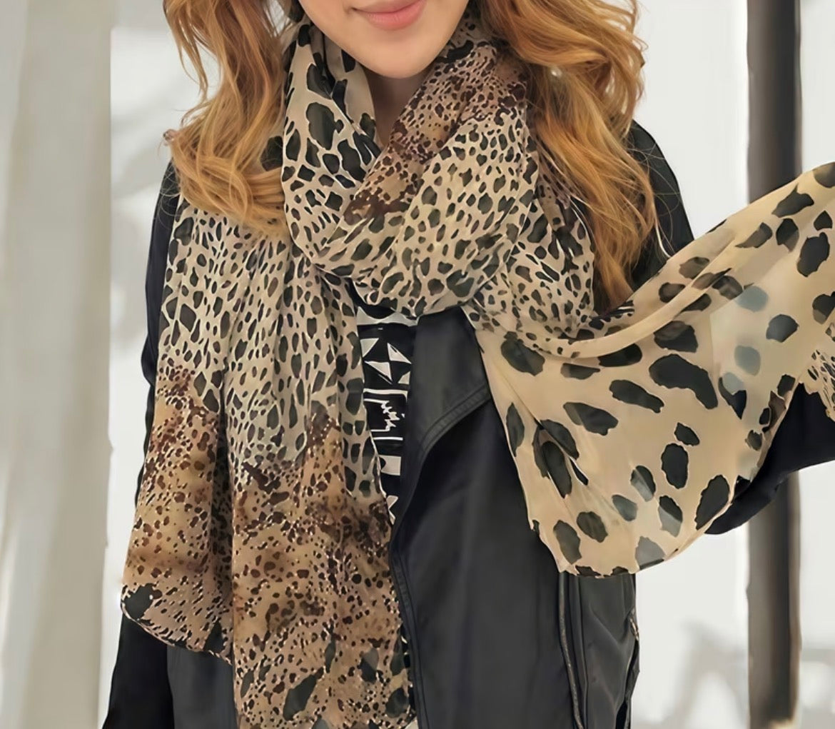Thin Scarf - brown mix