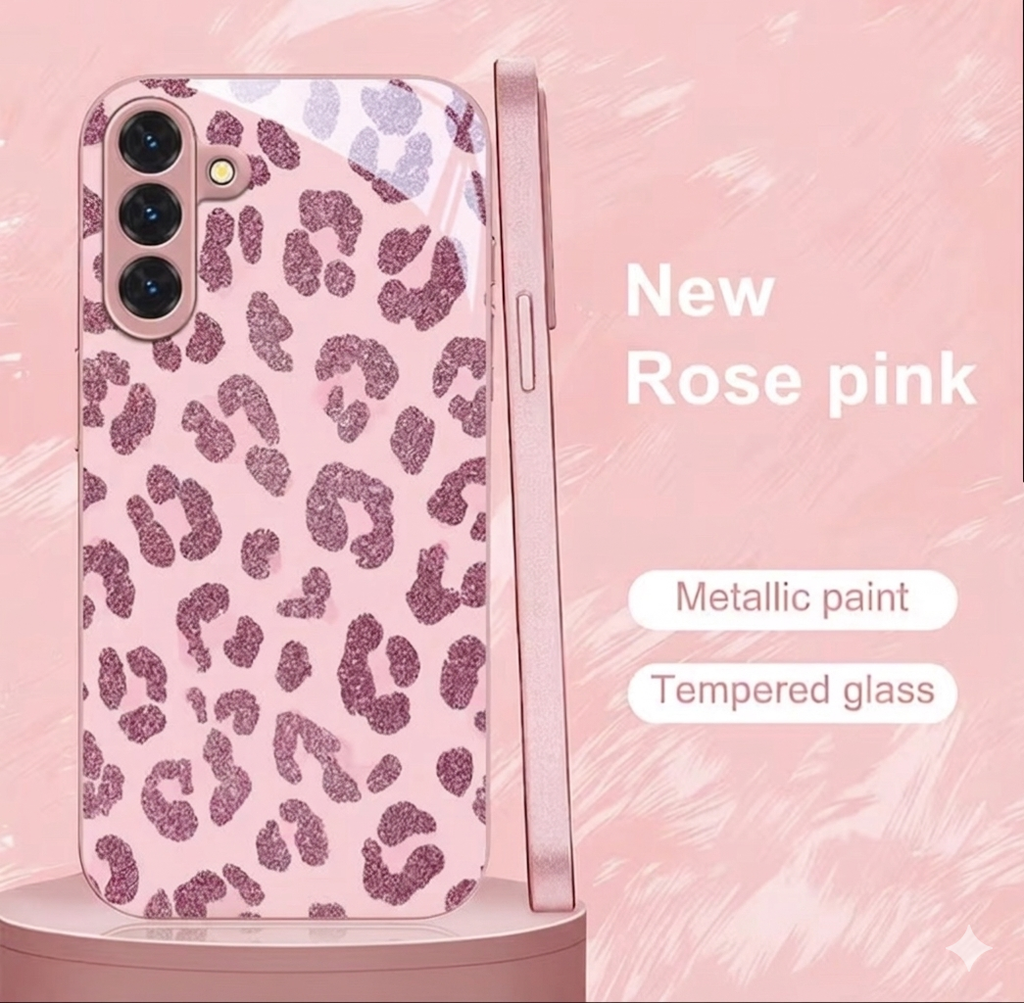 Tempered glass pink phone cover - Samsung