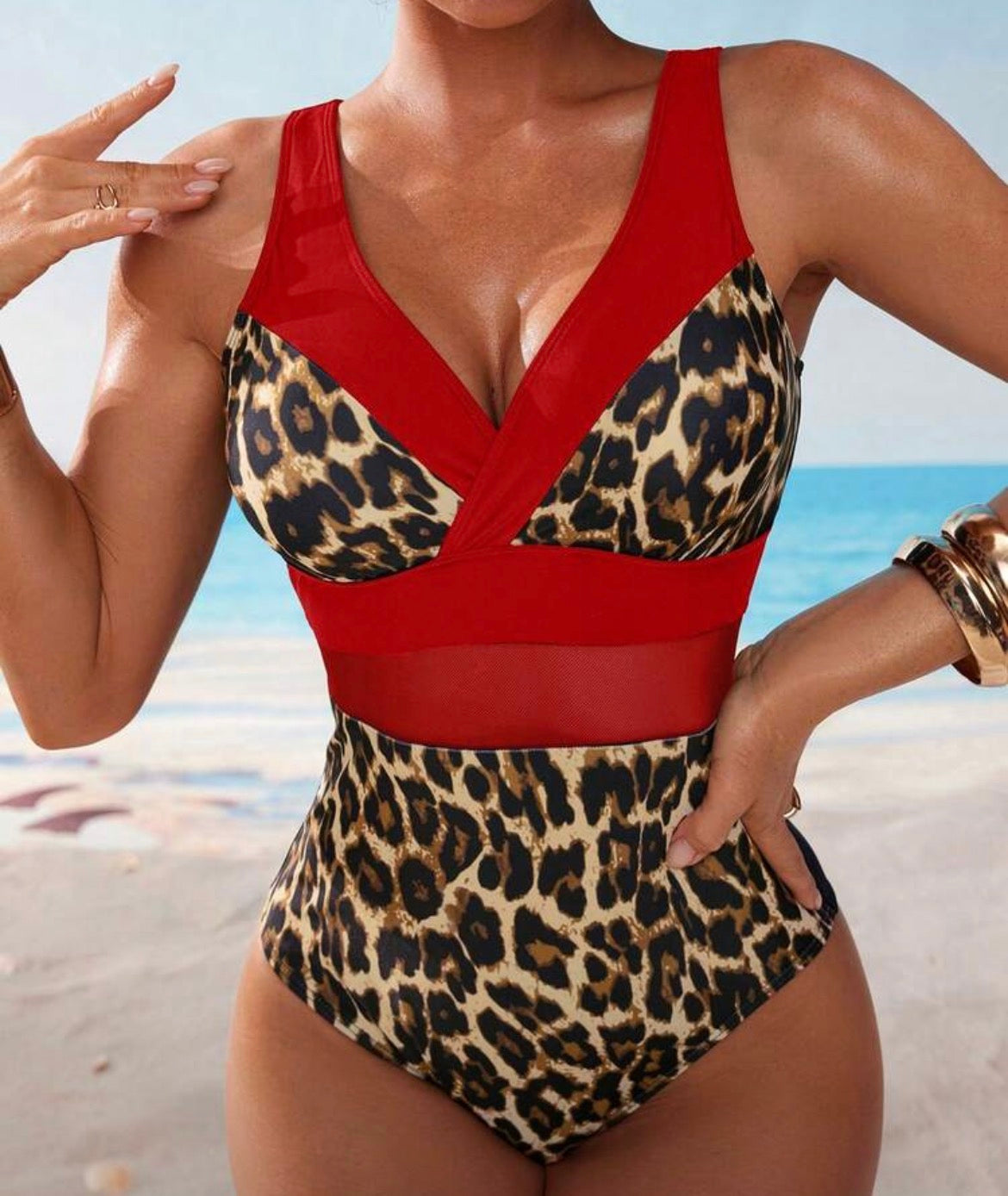 Swimsuit - red back and waist