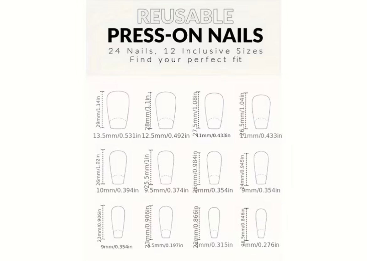 Brown Glitter & Gold long press-on nails