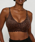 Brown leopard print bra - plunge
