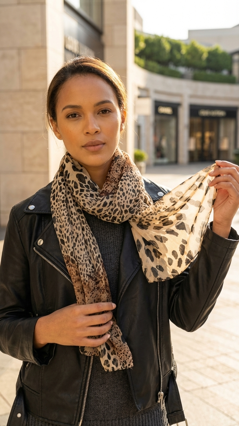 Thin Scarf - brown mix