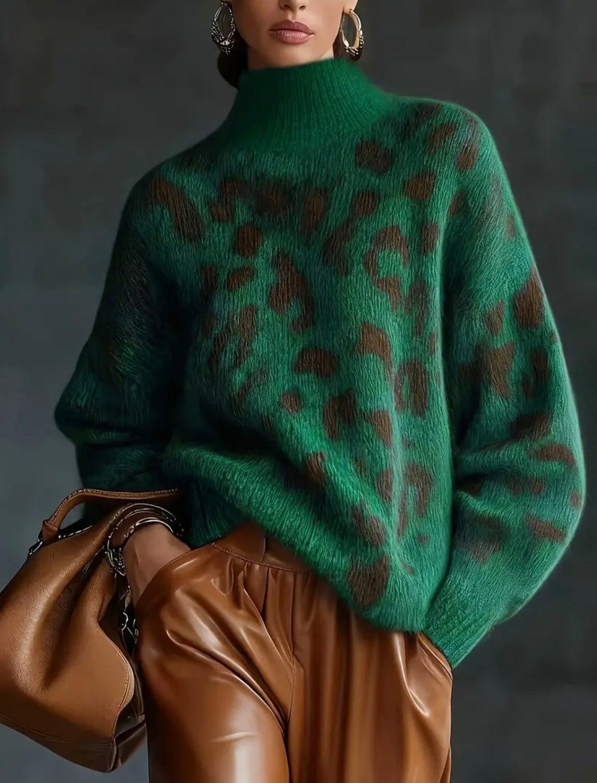 Green sweater - high neck