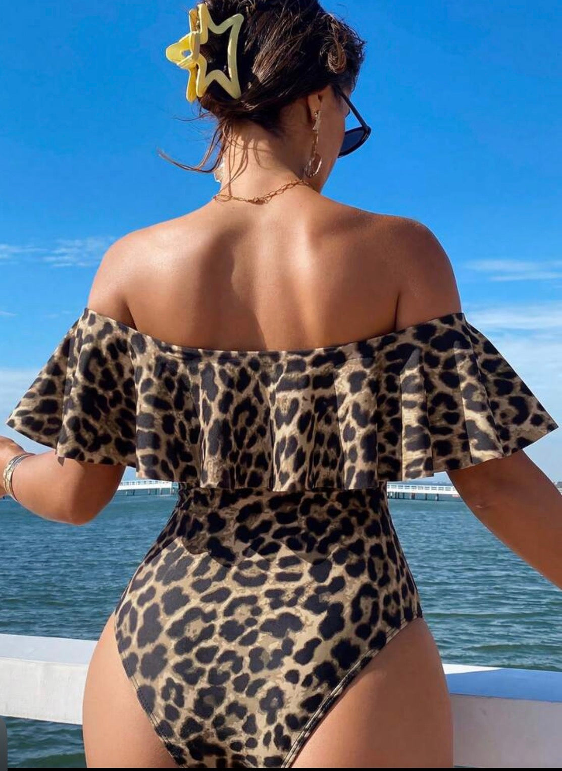 Swimsuit - off shoulder ruffle