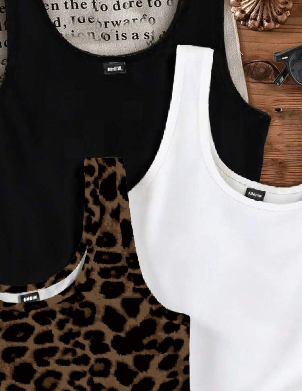 Tank top set of 3 - black and white