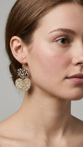 Heart drop earrings - gold