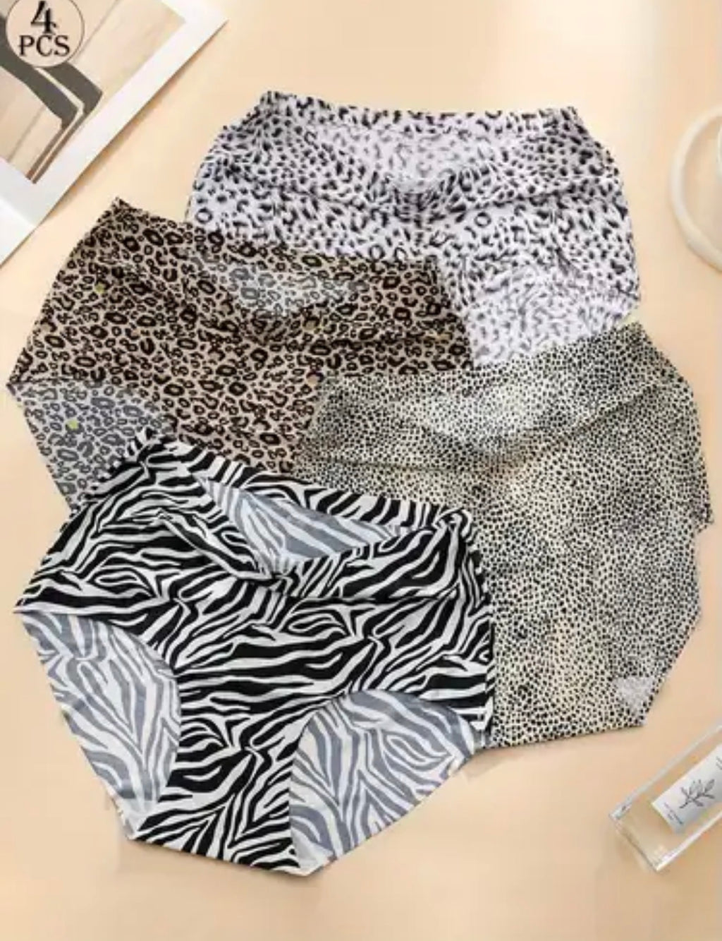 4pc mid-waist panties