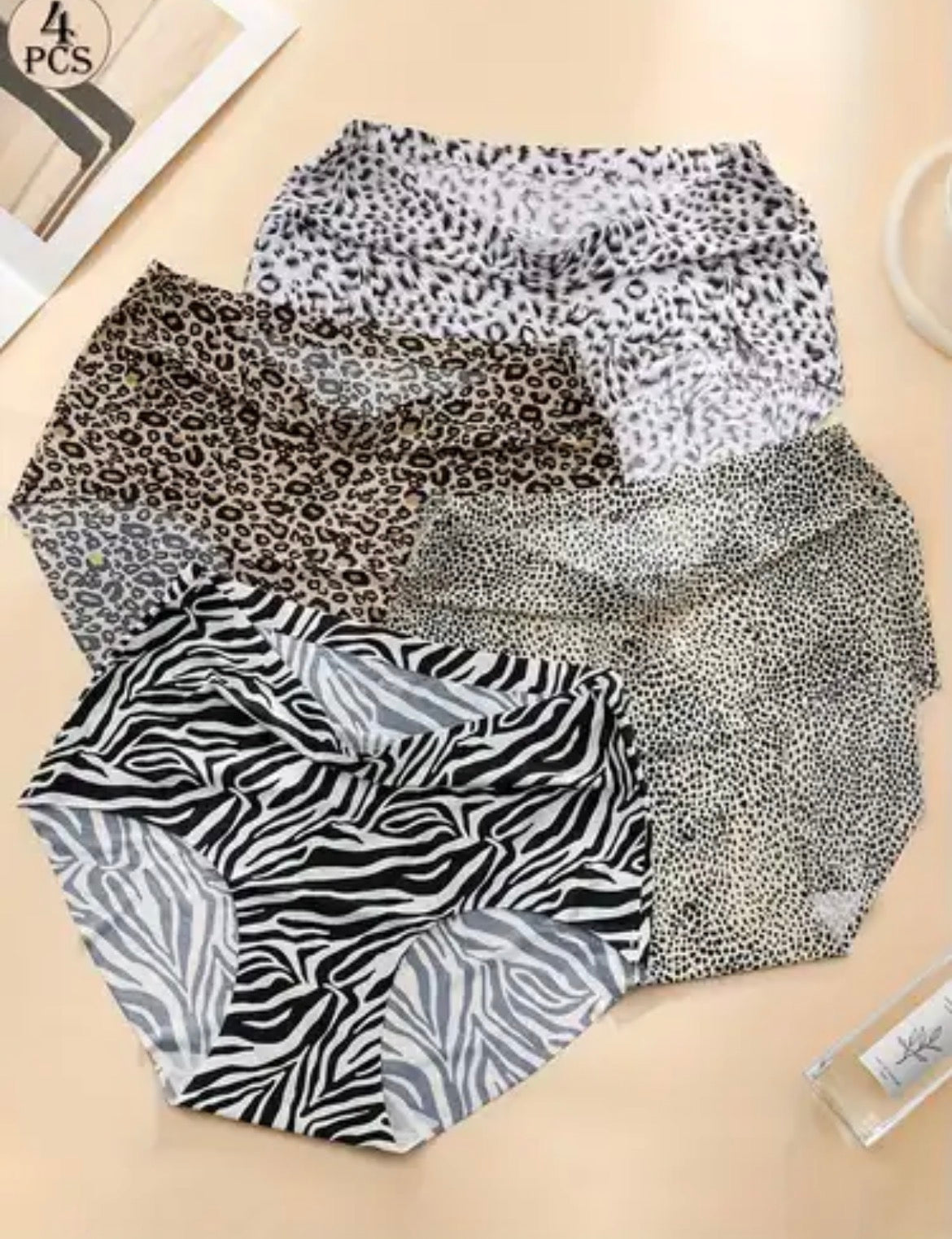 4pc mid-waist panties