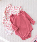 Baby girl body suit - 2pc pink and white