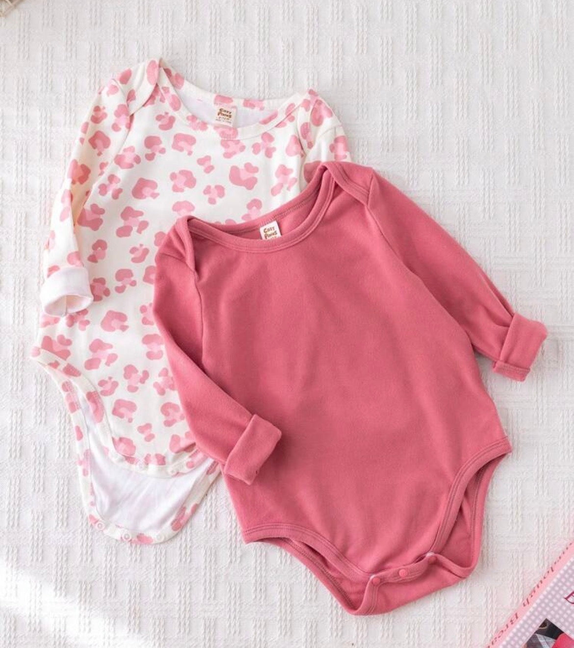 Baby girl body suit - 2pc pink and white