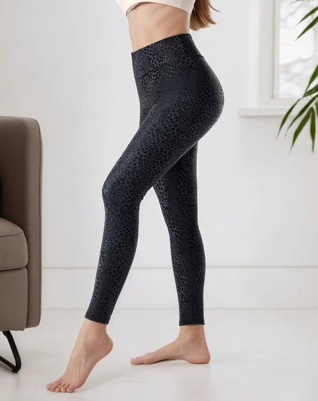 High waist tights/pants - black