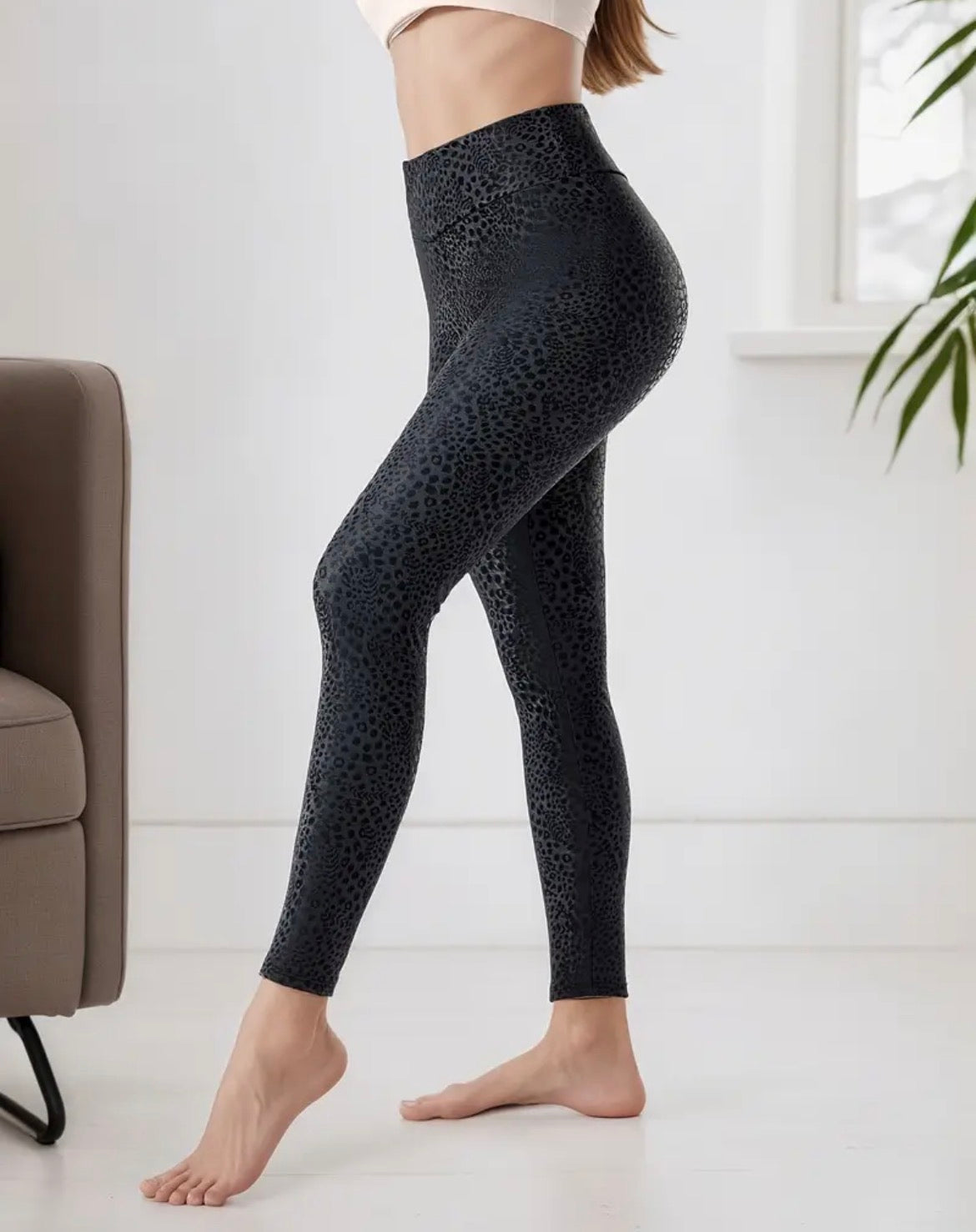 High waist tights/pants - black