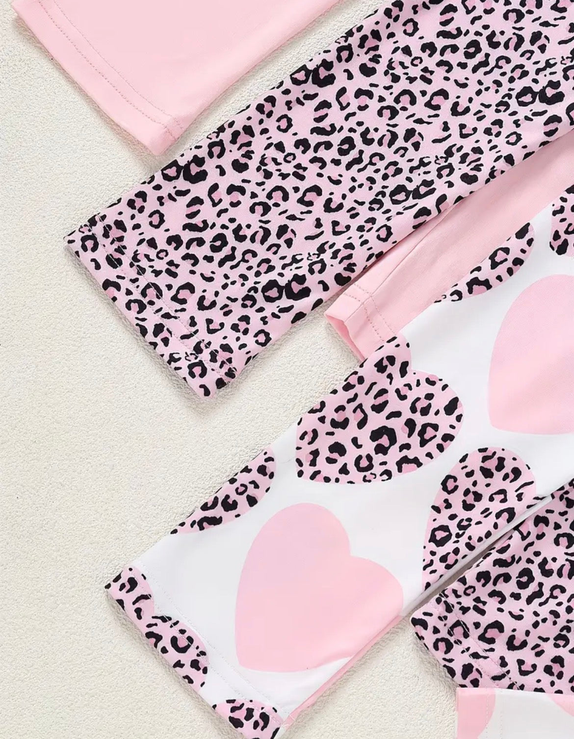 Girls 3pc leggings - pink mix hearts