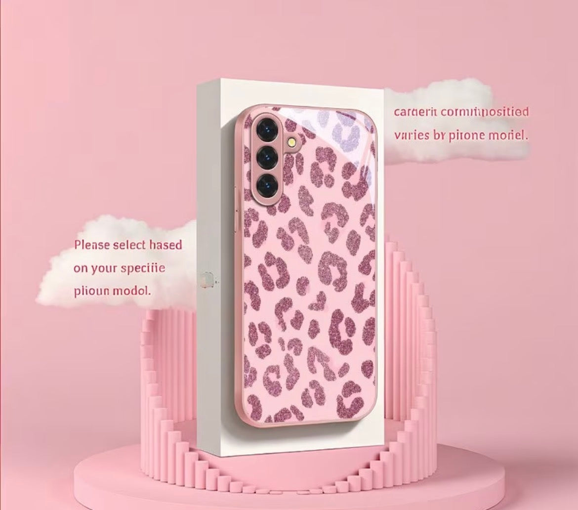 Tempered glass pink phone cover - Samsung