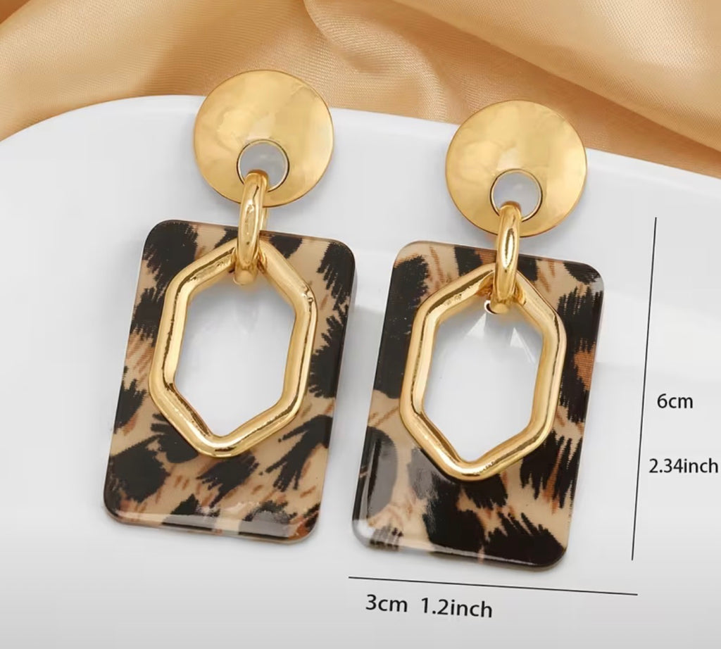 Rectangle drop earrings