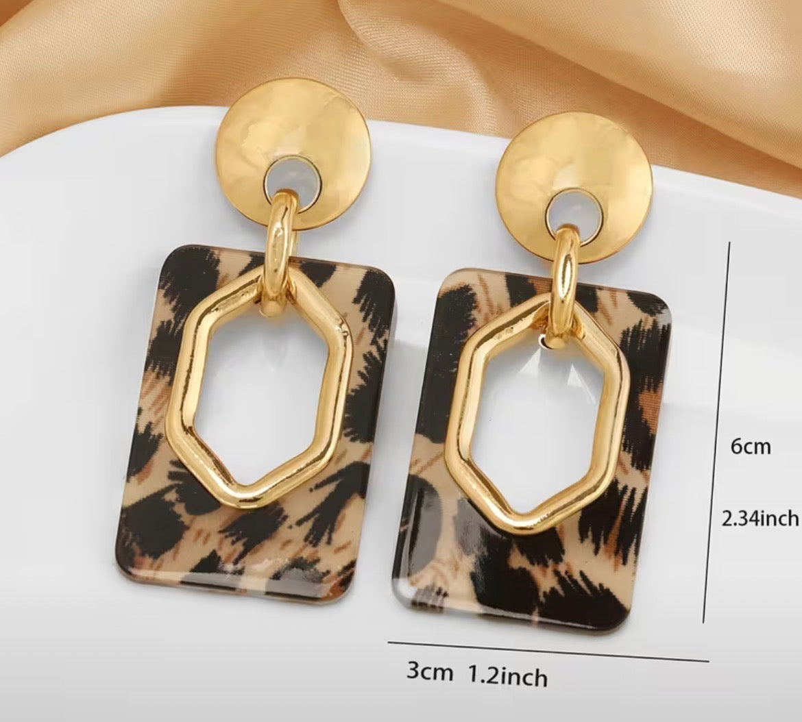 Rectangle drop earrings