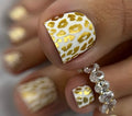 Nails - gold & white toes