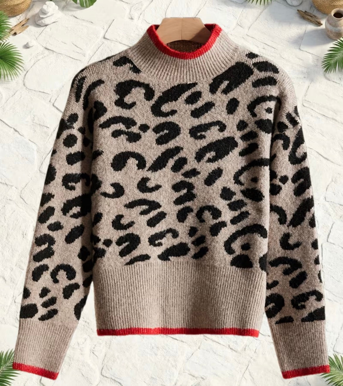 Winter jersey - red crop neck