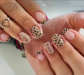Glitter & Leopard print nails - stick on