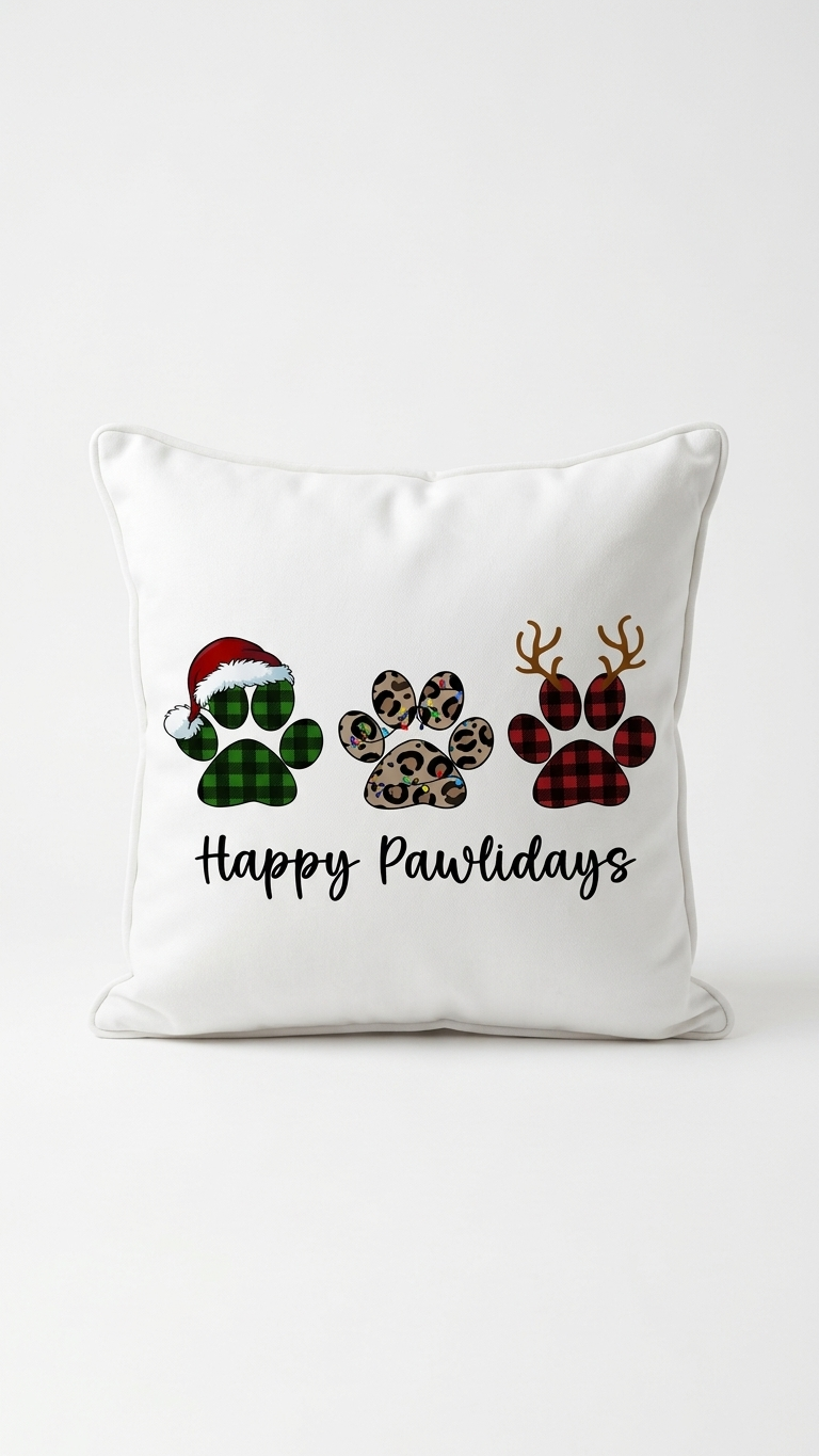 Christmas - Paw Pillow Cover