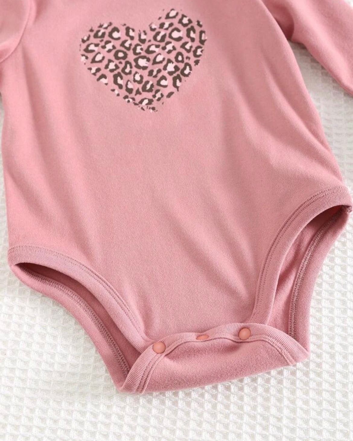 3pc Baby bodysuit set. - pink/brown