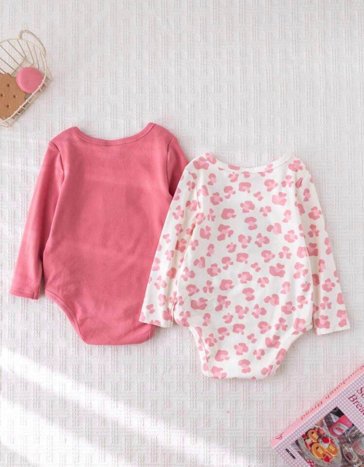 Baby girl body suit - 2pc pink and white
