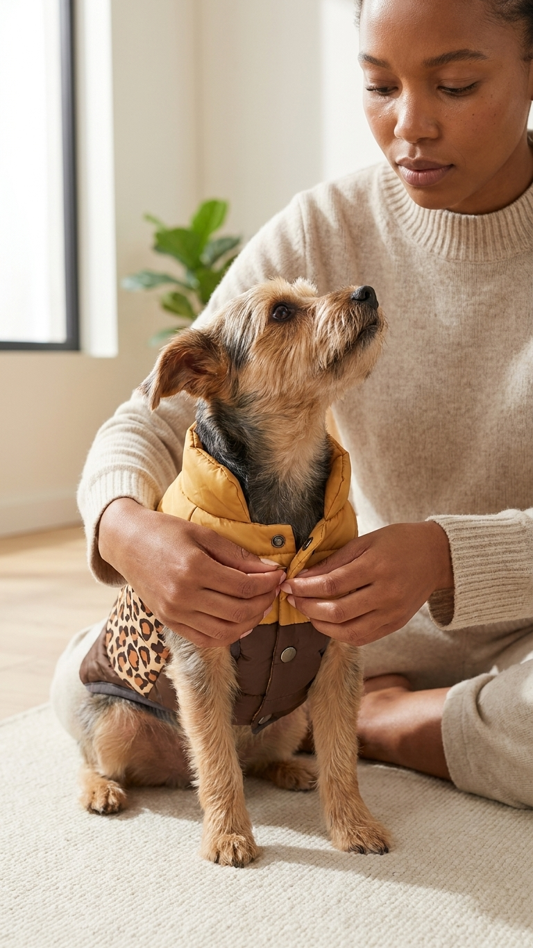 Padded dog winter coat