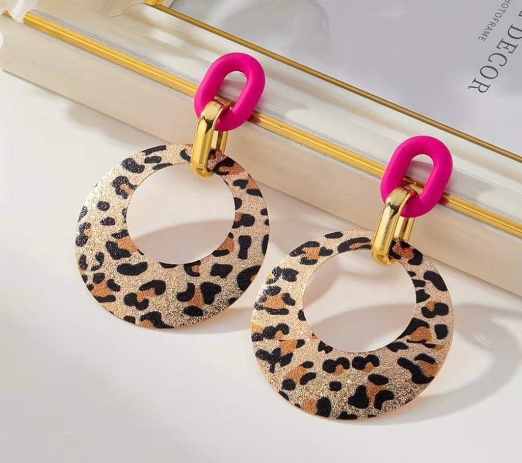 Neon drop earrings - green or pink