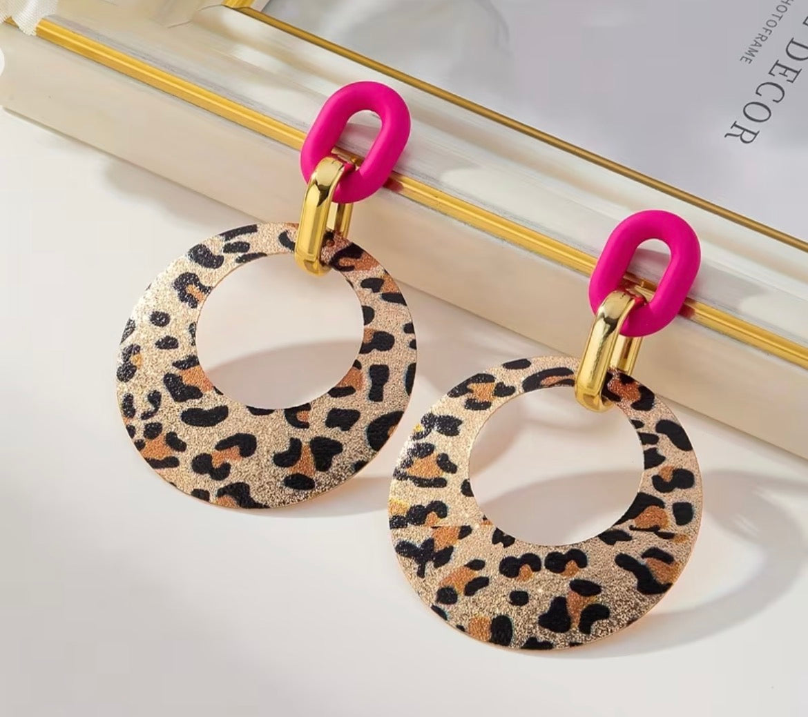 Neon drop earrings - green or pink