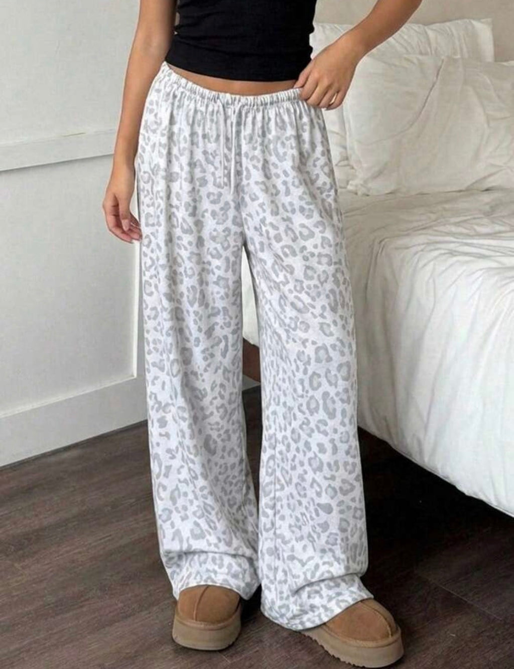 Drawstring Pants - Kids (white & grey)