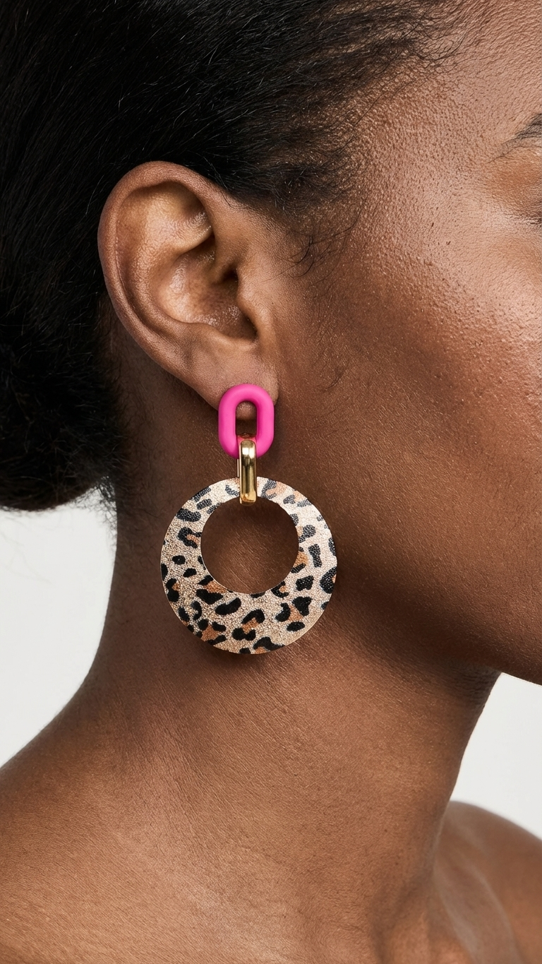 Neon drop earrings - green or pink