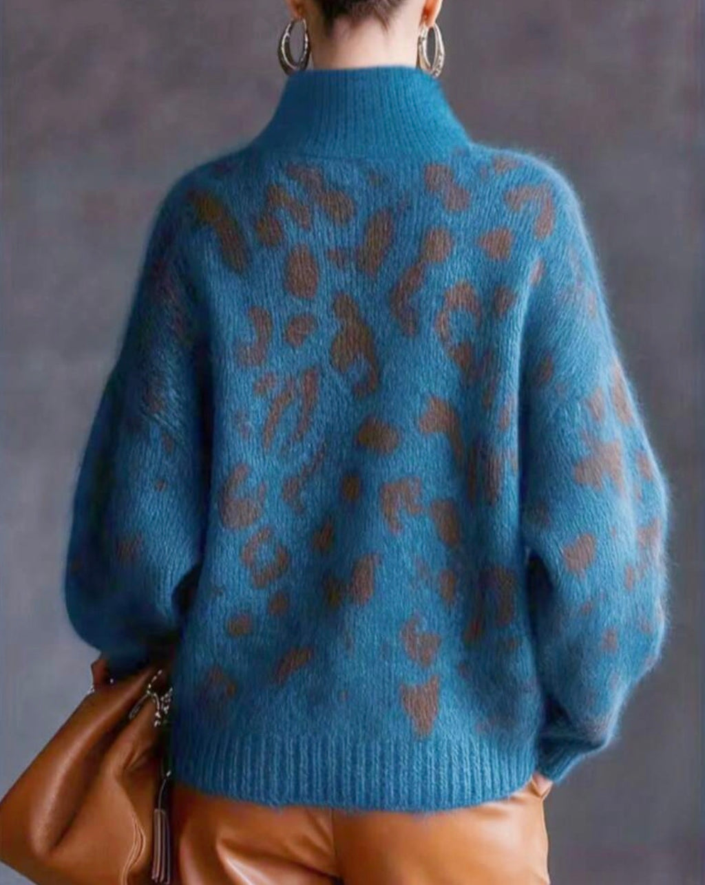 Blue turtleneck jersey