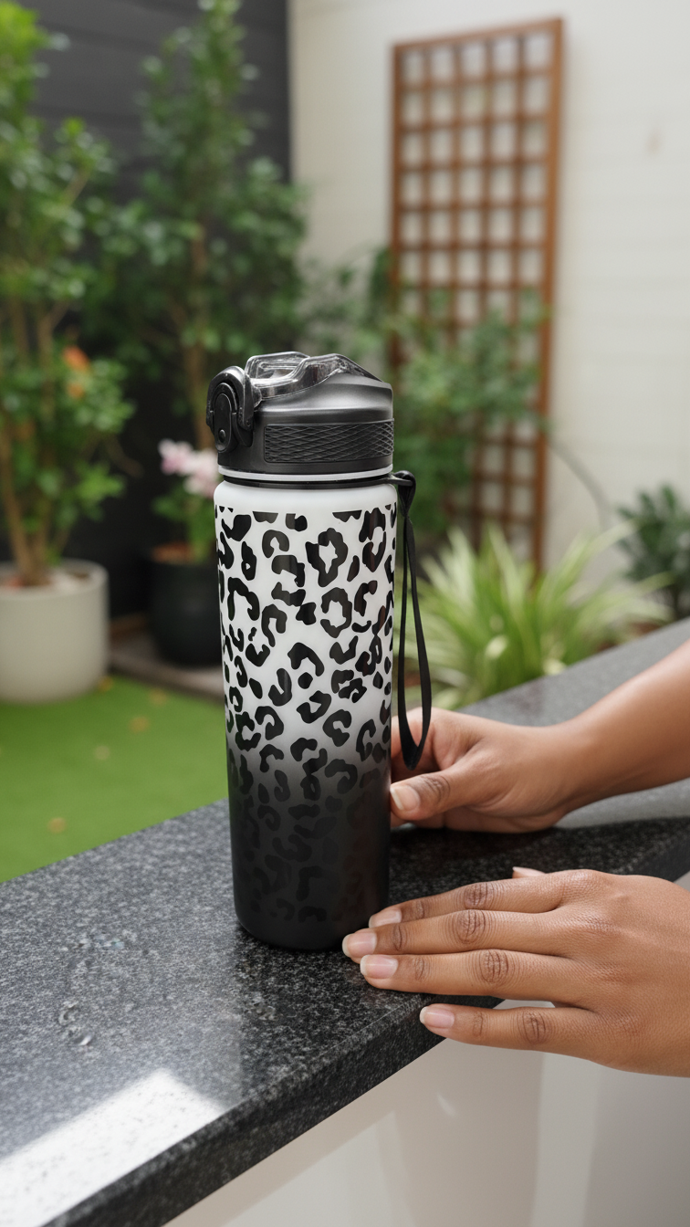 Water bottle - ombré/black