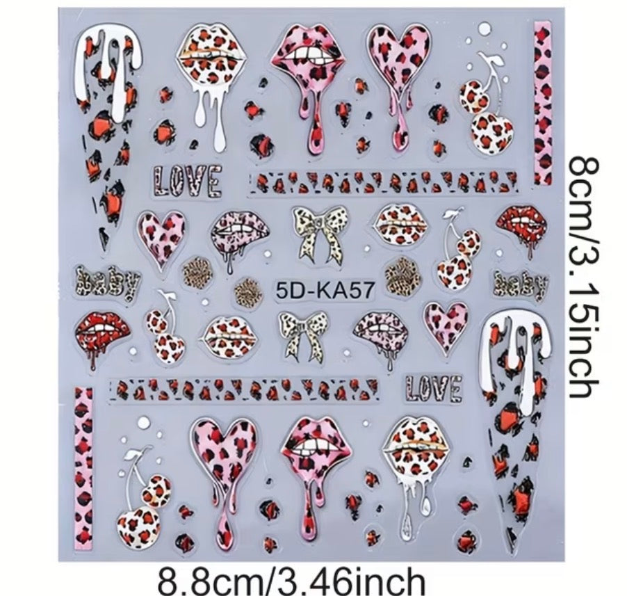 5D nail art sheet