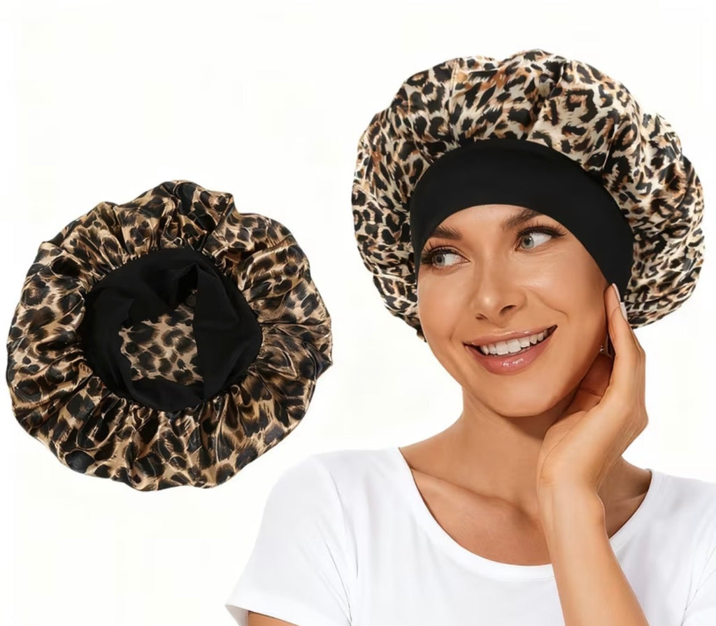 Hair Bonnet - Brown Leopard