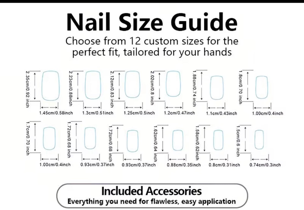 Press-on nails black & silver