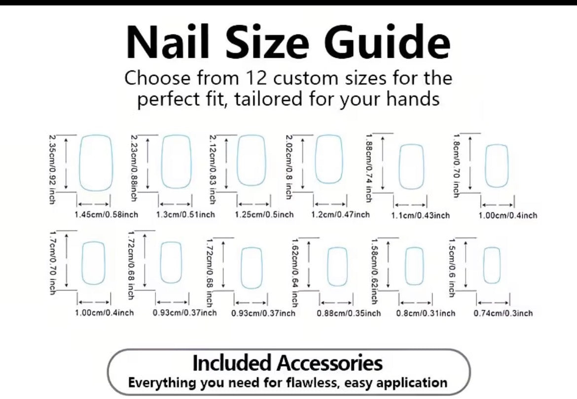 Press-on nails black & silver