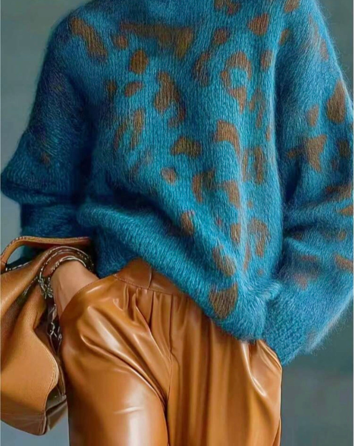 Blue turtleneck jersey