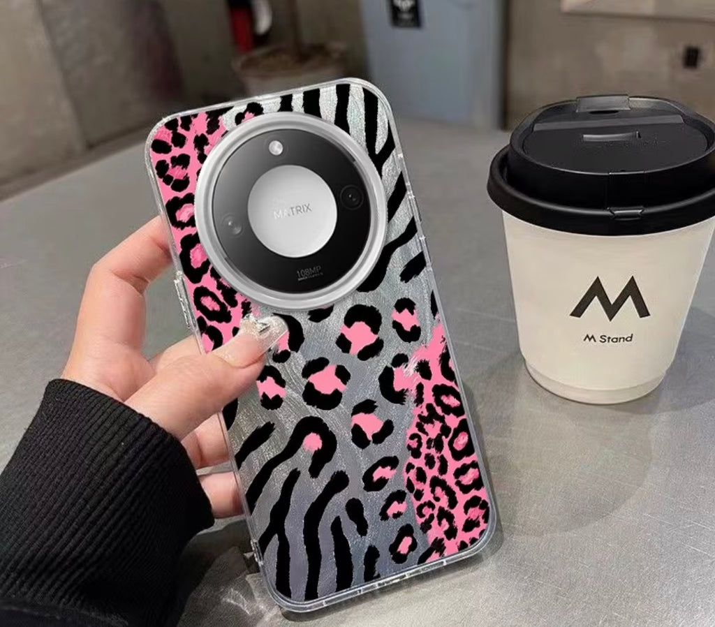Phone case - Honor X9C - Pink and Silver