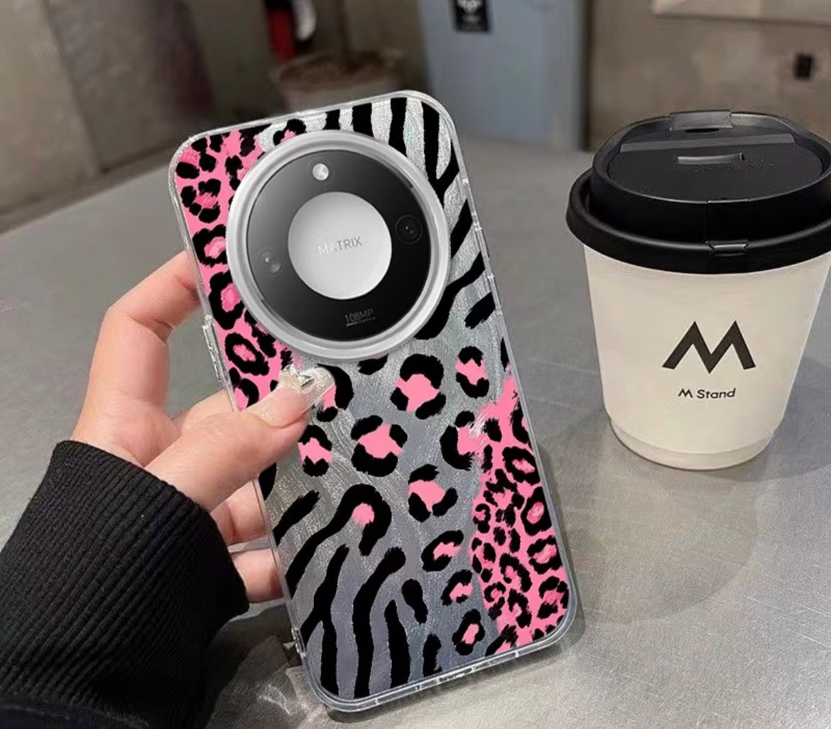 Phone case - Honor X9C - Pink and Silver