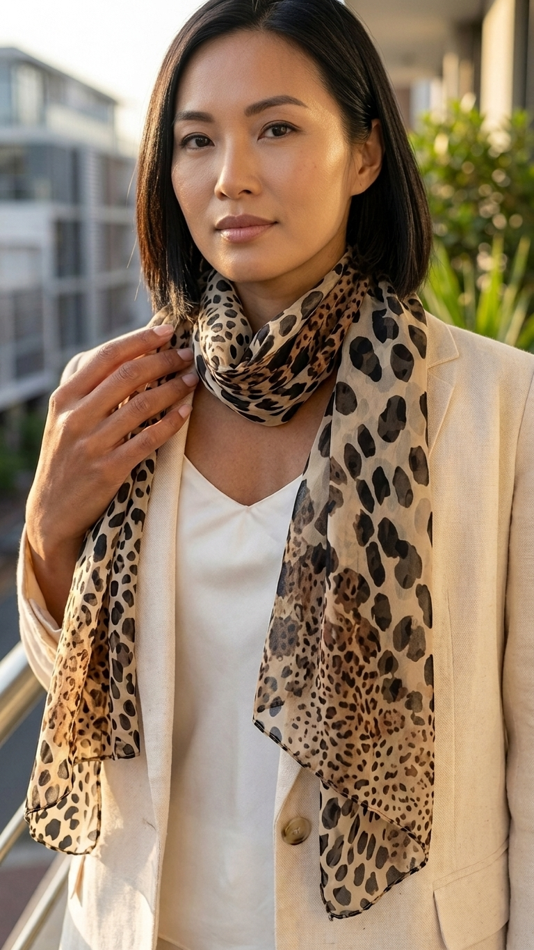 Thin Scarf - brown mix