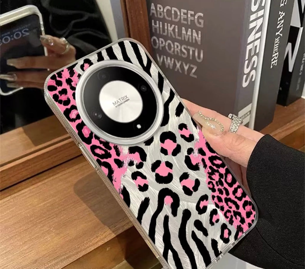 Phone case - Honor X9C - Pink and Silver