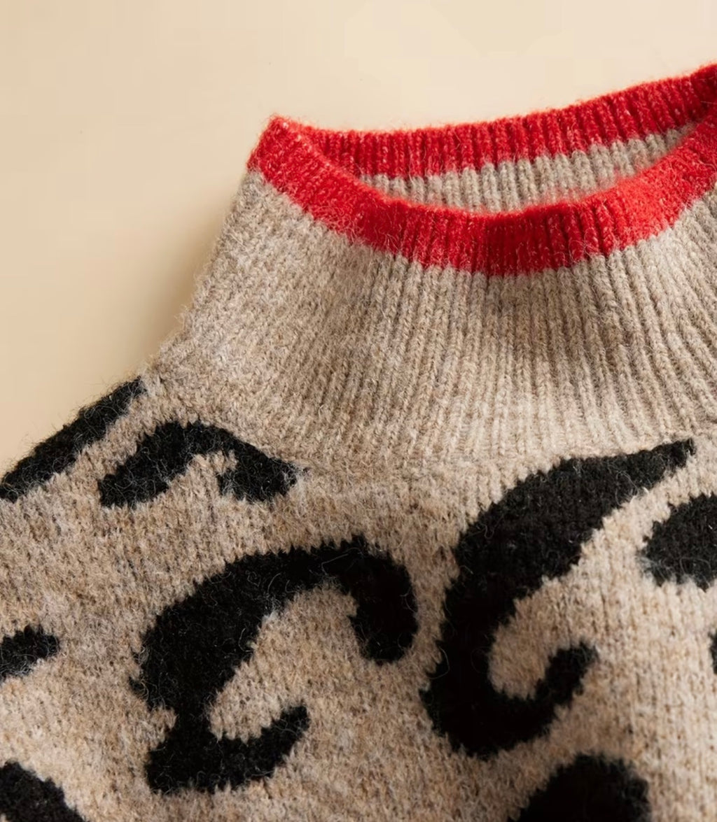 Winter jersey - red crop neck