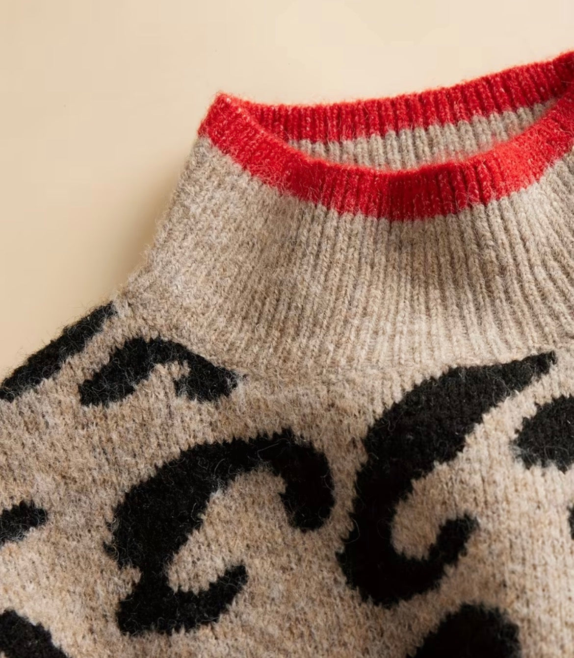 Winter jersey - red crop neck