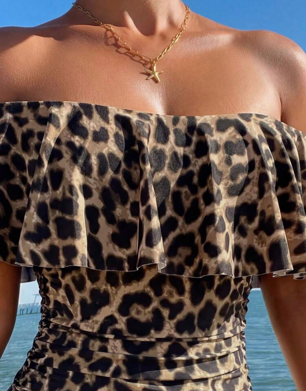 Swimsuit - off shoulder ruffle