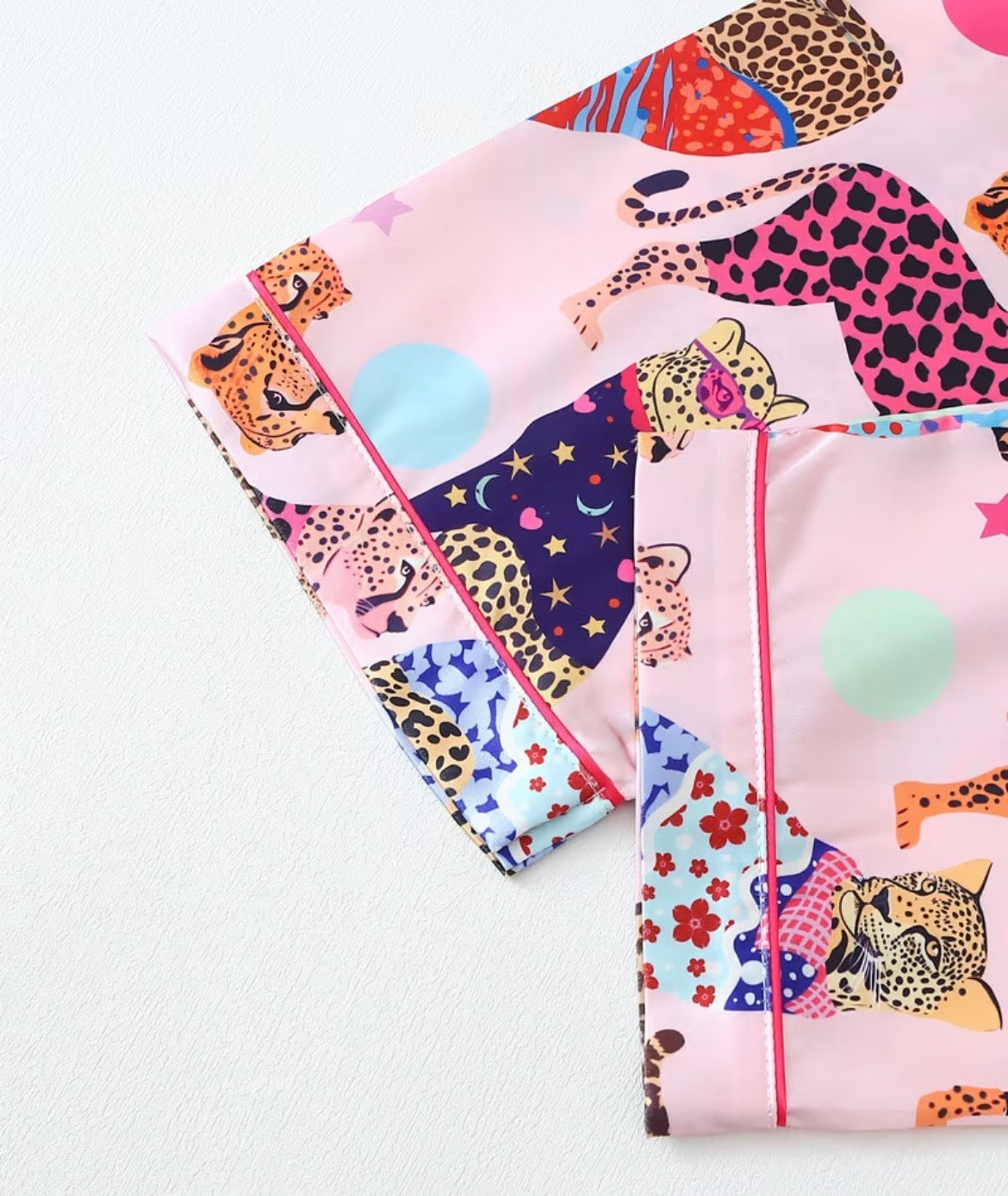 Kids pajamas - pink leopard (long)