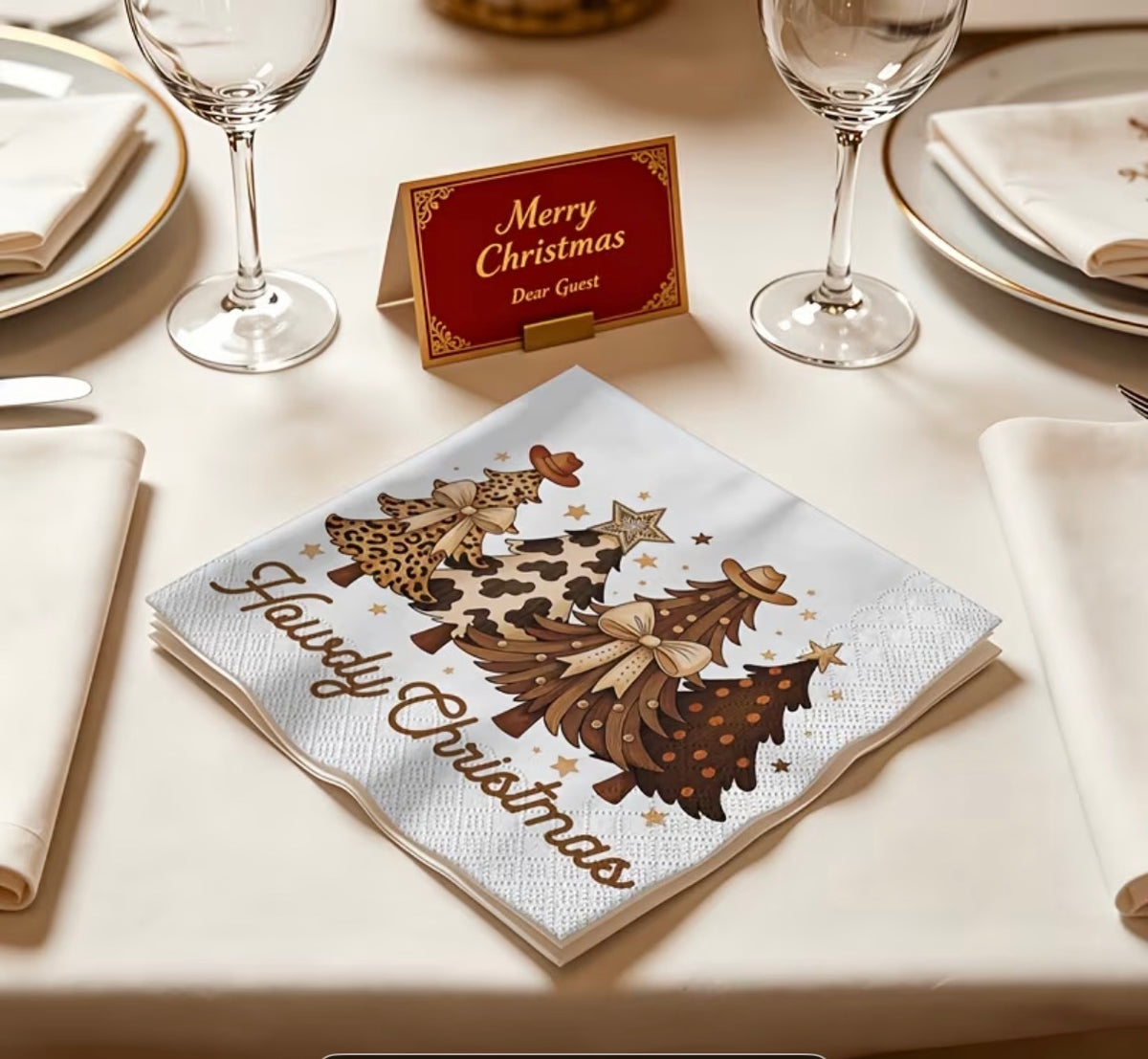 “Howdy Christmas” serviettes